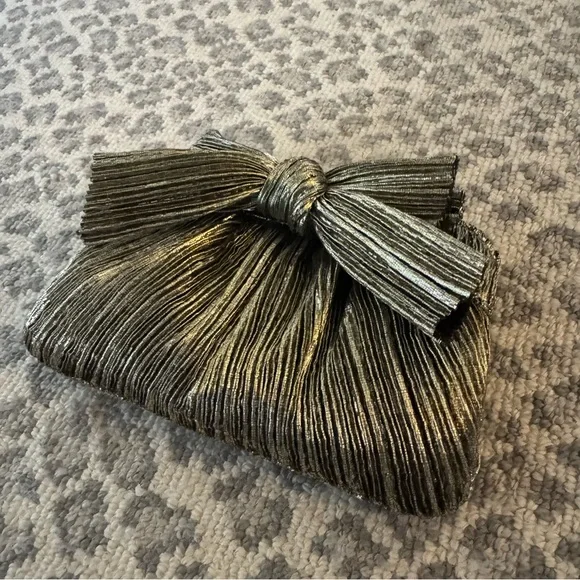 Loeffler Randall Gold Bow Clutch - Picture 2 of 9